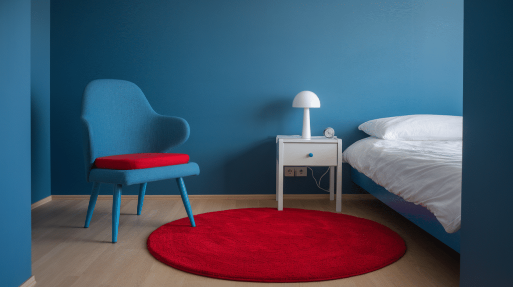 Blue and Red in Small Spaces