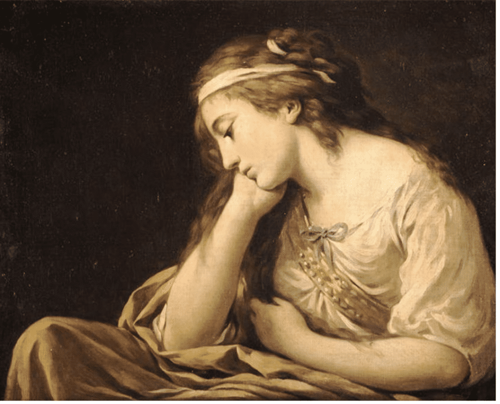 La Melancolie by Louis-Jean-François Lagrenee (1785)