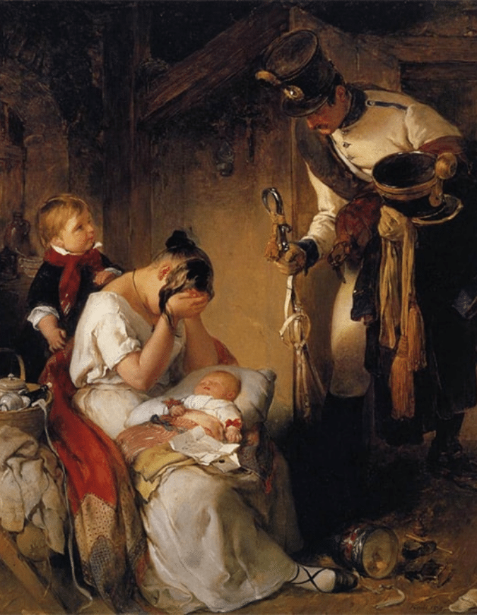 The Sad Message by Peter Fendi (1838)