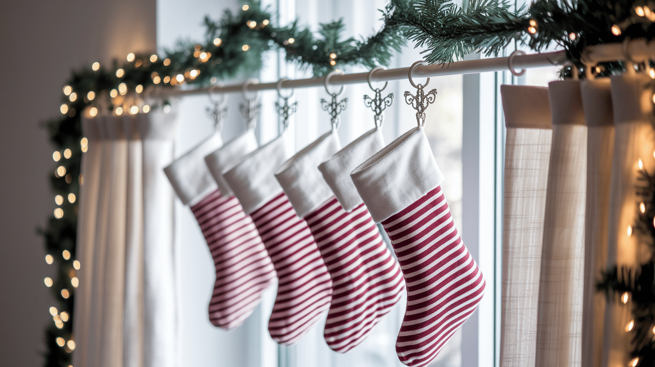 Curtain Rod Stocking Display