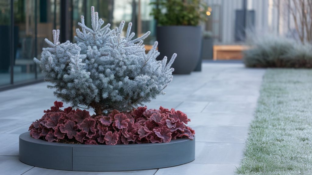blue-spruce-coral-bells-planter