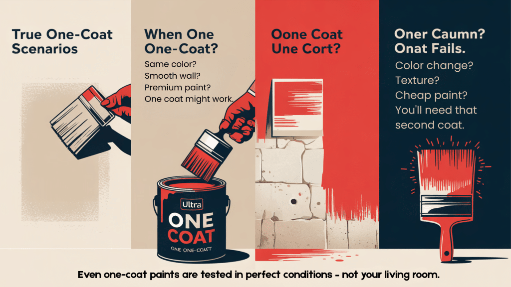 Color change Texture Cheap paint You'll need that second coat