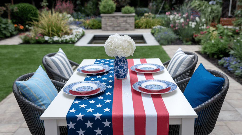 an-outdoor-dining-setting-set-against-a-