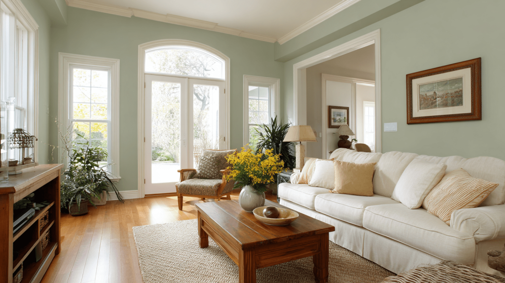 sage green north facing room