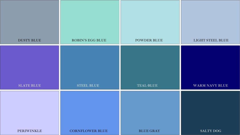 top warm blue paint shades for walls