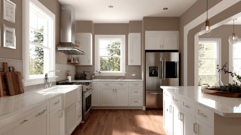 warm greige kitchen walls