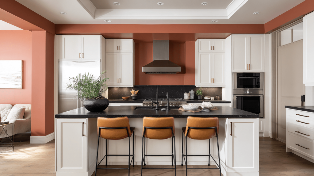 warm terracotta kitchen accent