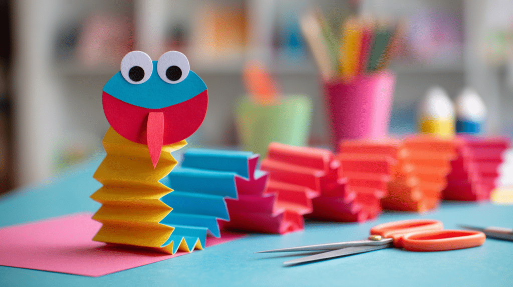 Accordion Fold Paper Snake Kids Craft Activity