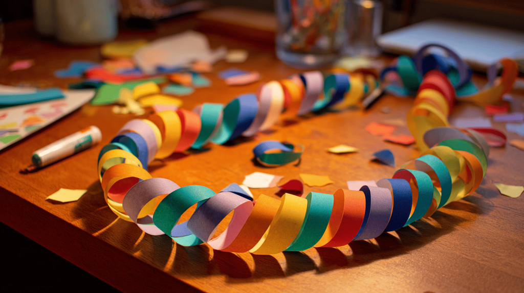 Colorful Paper Chain Garland DIY Kids Craft