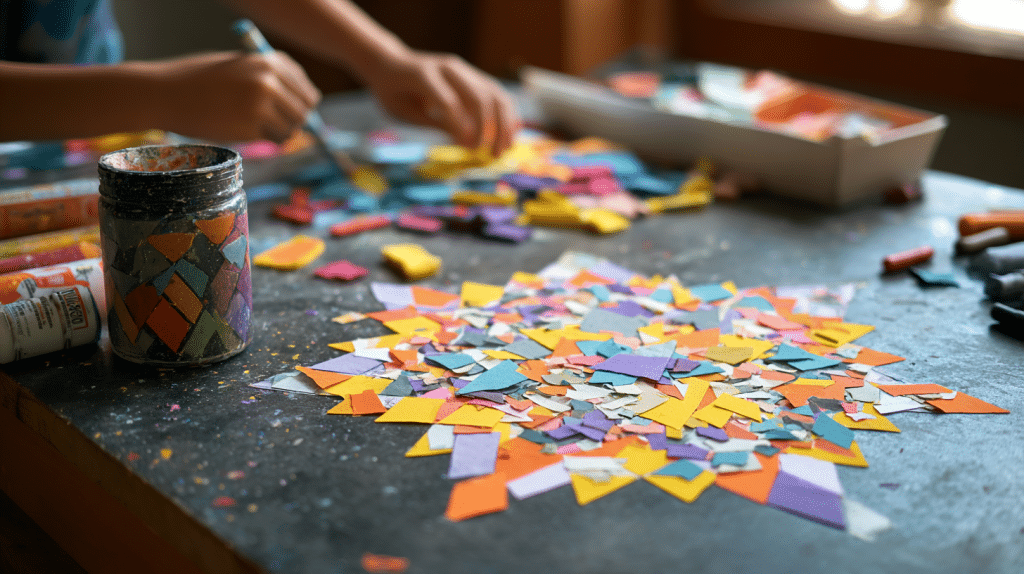 Colorful Paper Mosaic Art Project For Kids