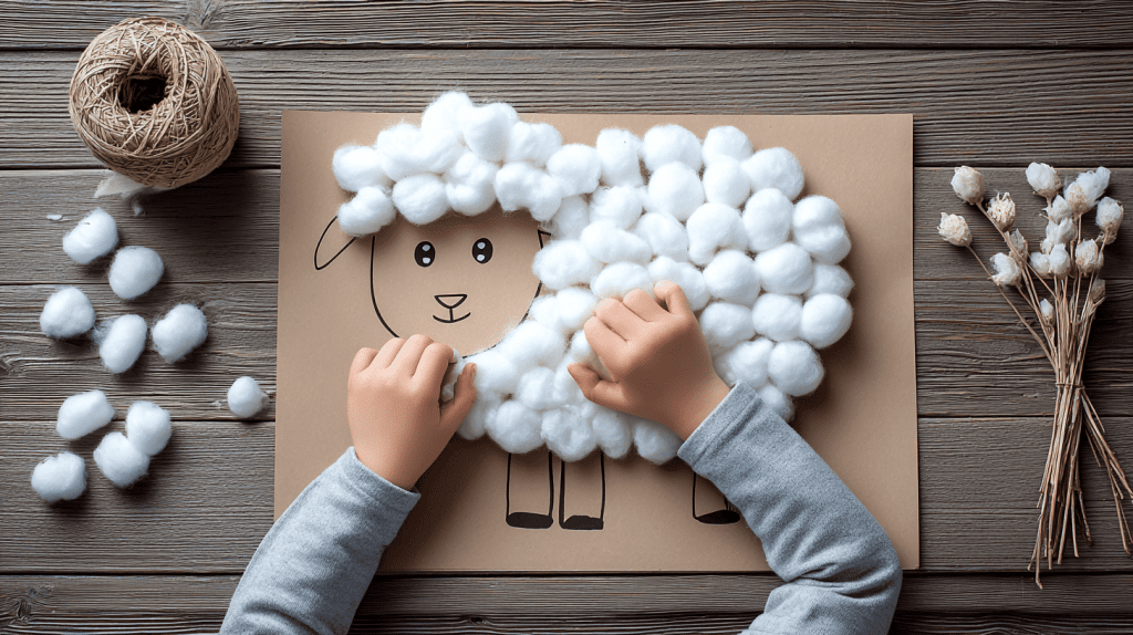 Cotton Ball Sheep Easy Toddler Craft