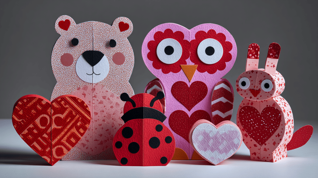 Heart Shaped Valentine Animals Kids Craft