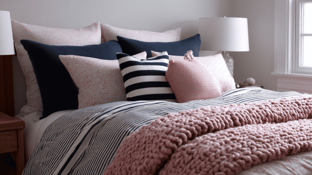 Monochrome Preppy Bedding With Stripes And Texture