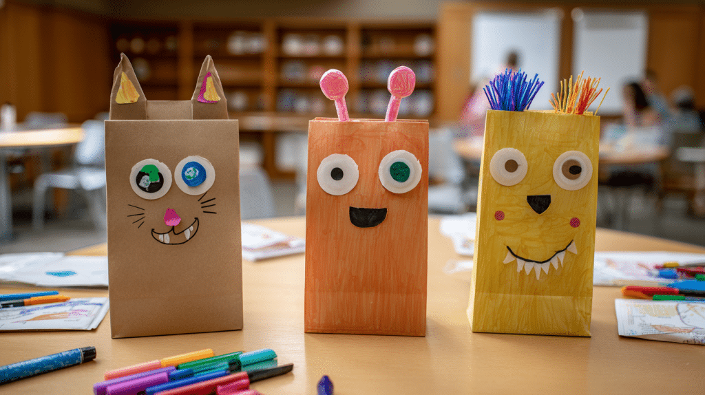 Paper Bag Puppets Kids Craft