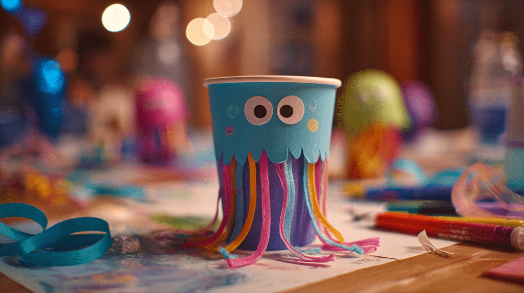 Paper Cup Jellyfish Kids Craft With Tentacles