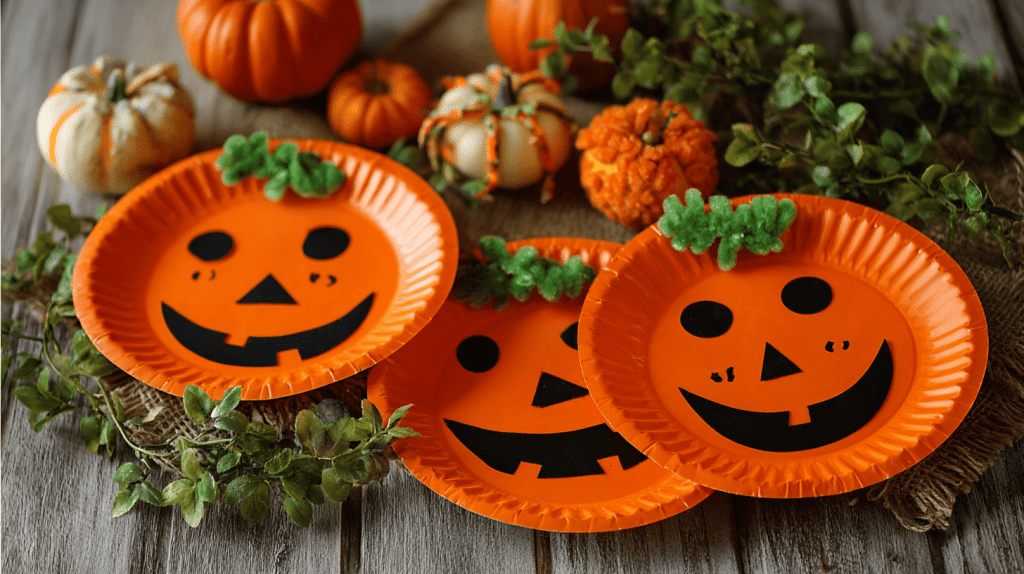 Pumpkin Paper Plate Craft For Halloween