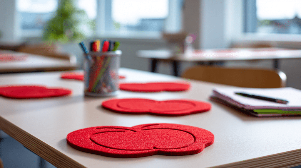 apple felt coaster