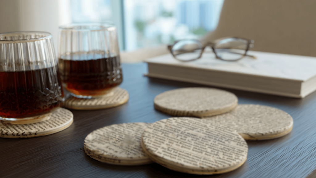 book page coasters