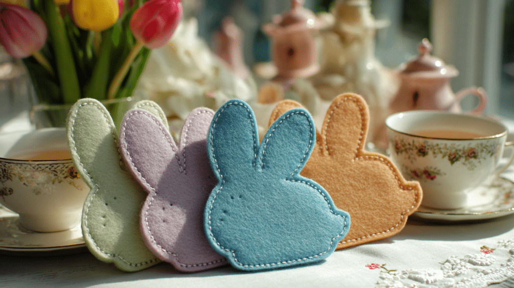 pastel bunny coasters