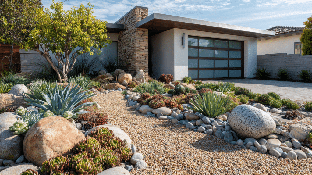 rock garden and succulents